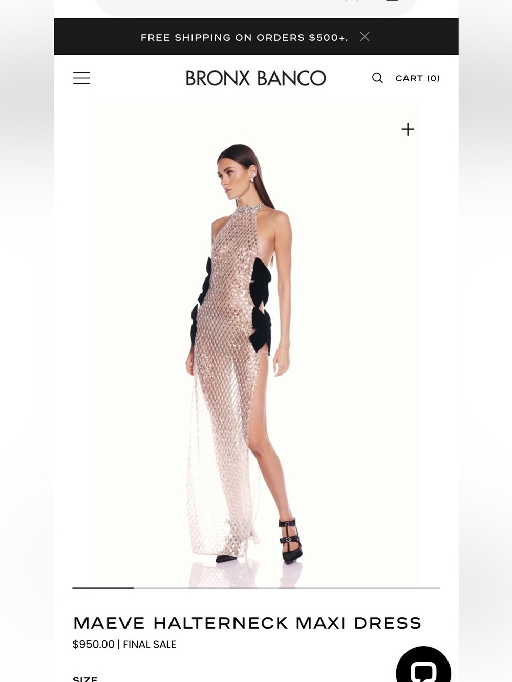 Bronx and Banco Maeve Halterneck Maxi Dress with Black Side Accents
